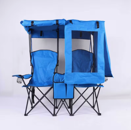 2-in-1 Campingstoel met Zonnescherm