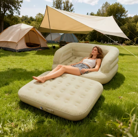 Queen Size Opblaasbaar Sofa Luchtbed met Ingebouwde Pomp